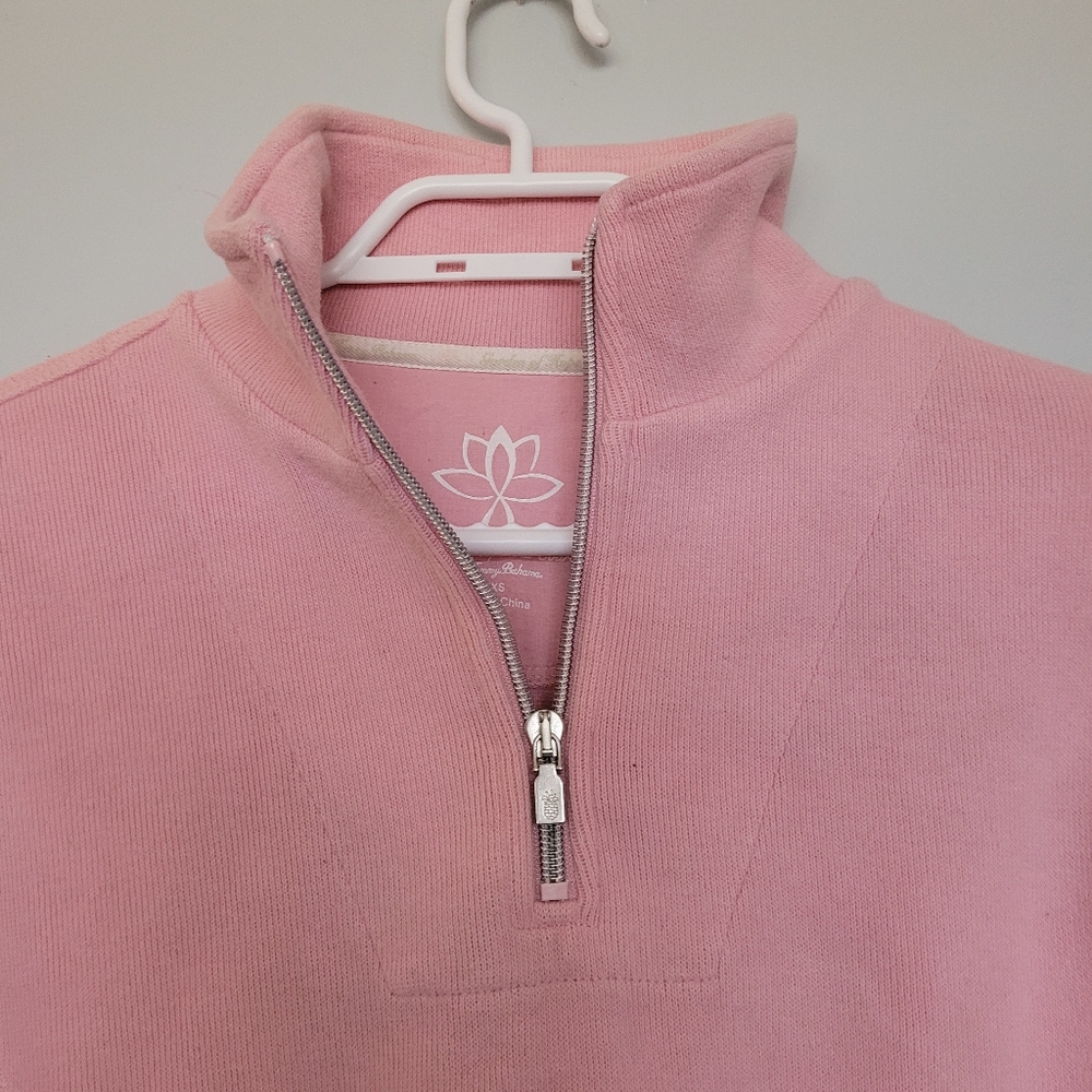 Tommy Bahama Women's Pink Quarter-Zip Sweater - Picture 4 of 10